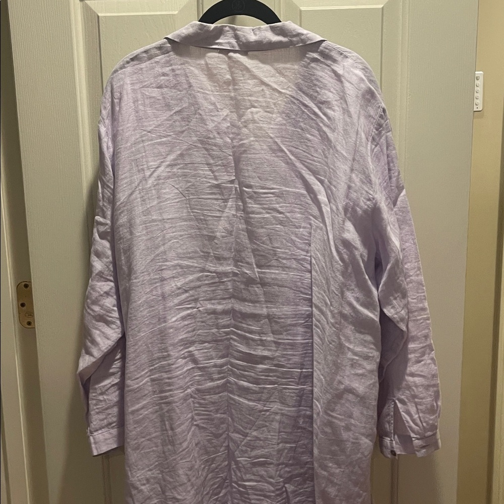 Light Purple Long Button-Up Tunic - Picture 4 of 4